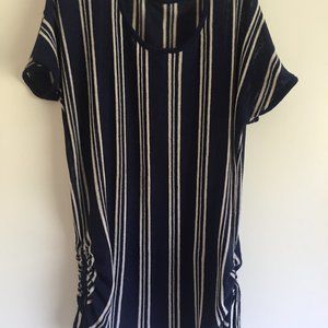 Navy/Ivory Striped Knit Tunic